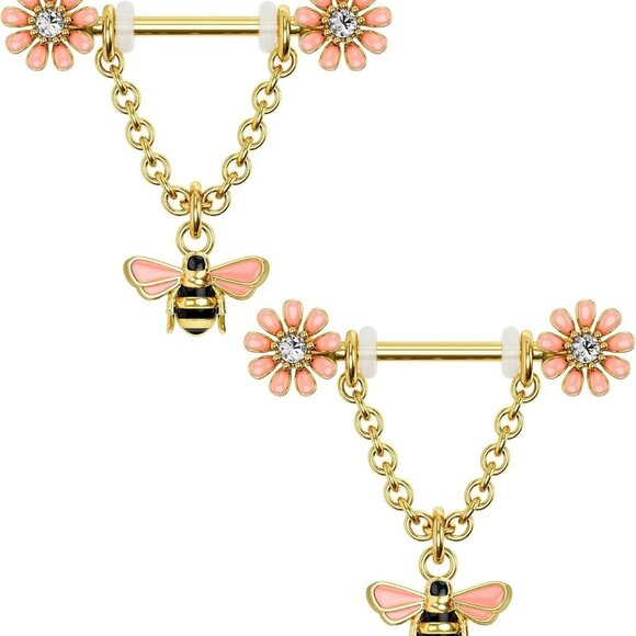 Other - Nipple Shield Rings Metal 14G Dangle Rings Hypoallergenic Stylish Jewelry